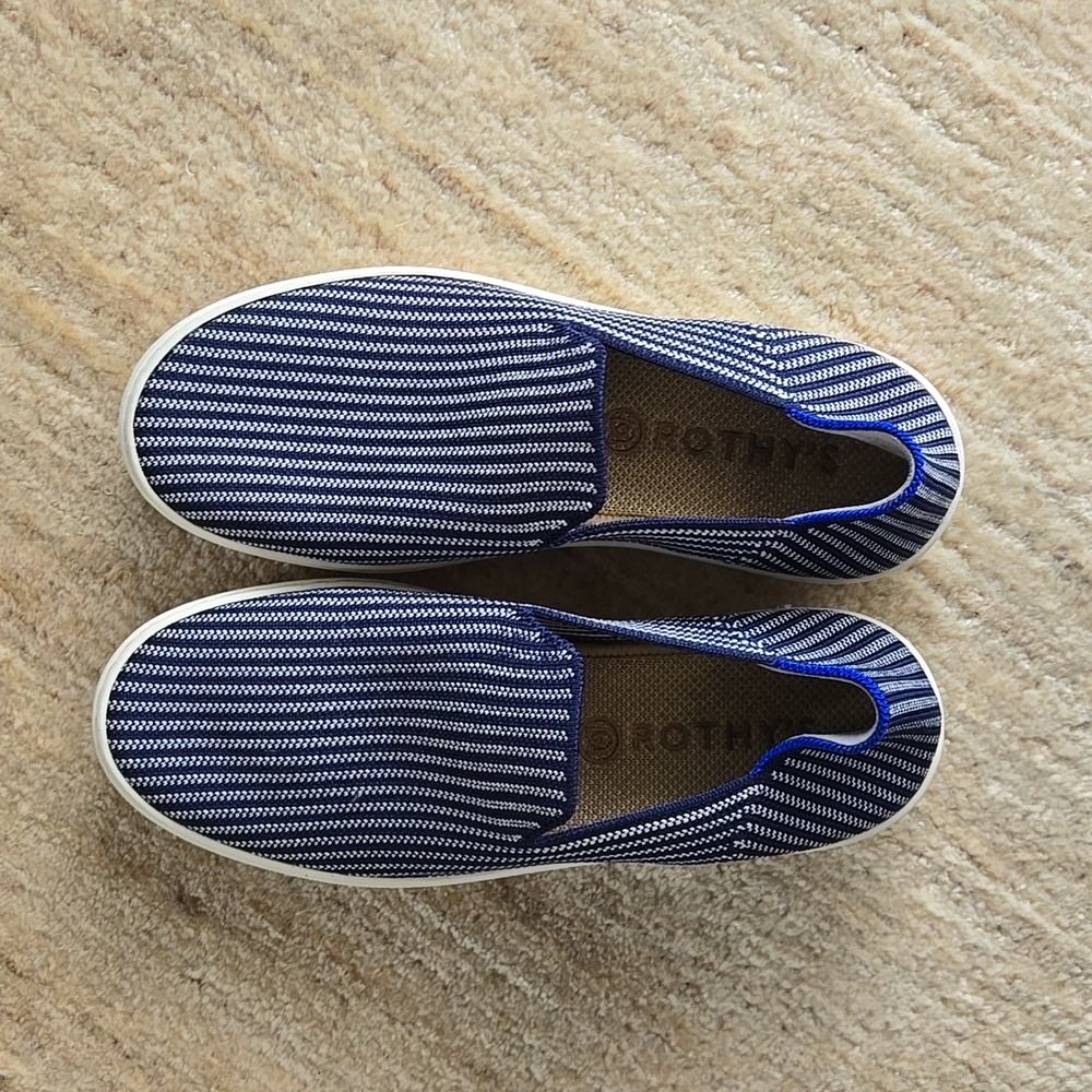 Rothy's Original Slip On Sneaker - Riviera Pinstripe